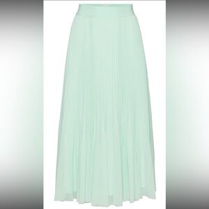 Mint Green Pleated Maxi Twirl Skirt